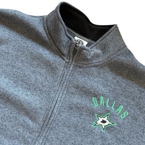 NHL Dallas Stars Men's 2XL Varsity Jacket Gray Full-Zip Hockey Apparel Fleece
